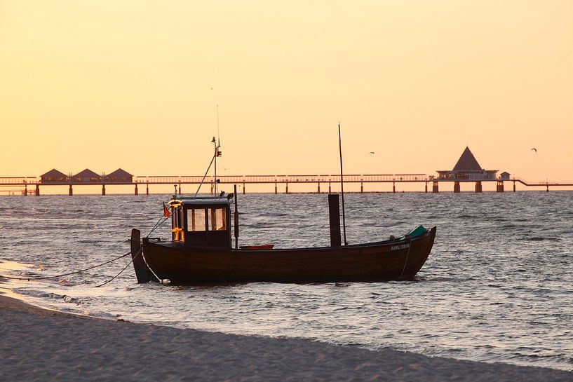 Ahlbeck-Strand : Coupe de pêche sur la plage avec Seebruecke Heringsdorf par Torsten Krüger