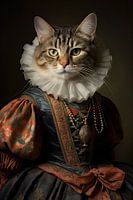 Kat in middeleeuwse kleding