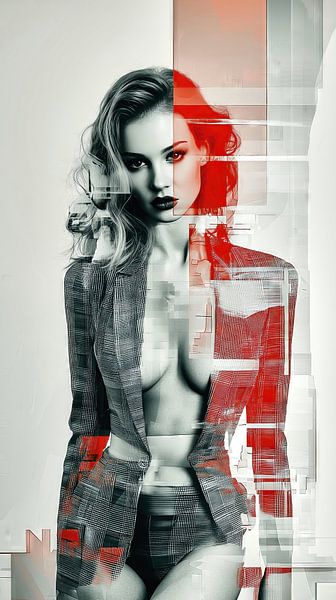 Sensual woman in blazer by Frank Heinz