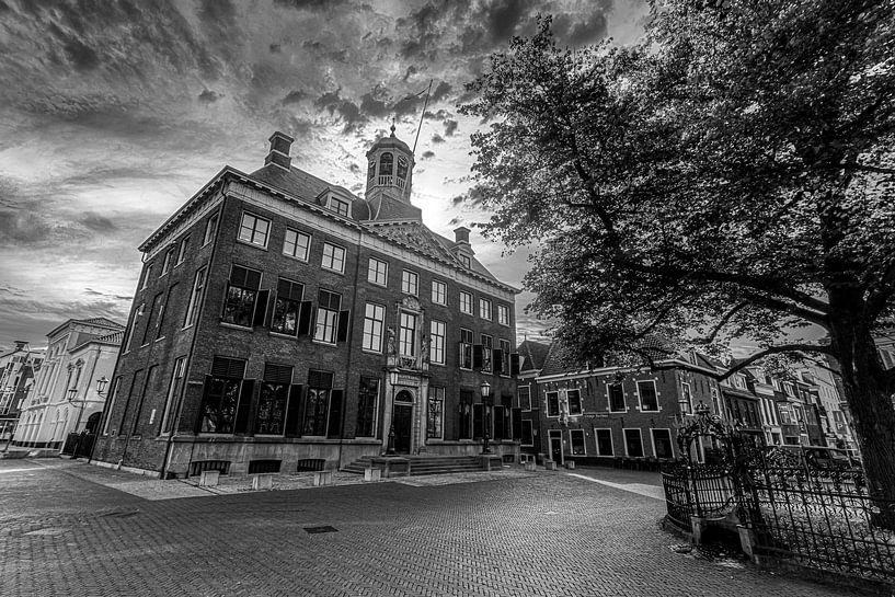 The Town Hall of Leeuwarden (black and white photo) by Martijn