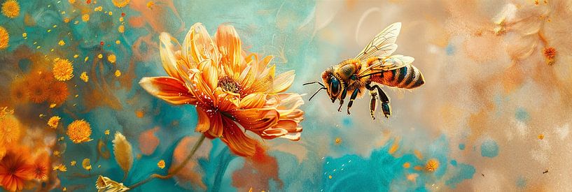 Blumen- und Bienenmalerei von Wunderbare Kunst