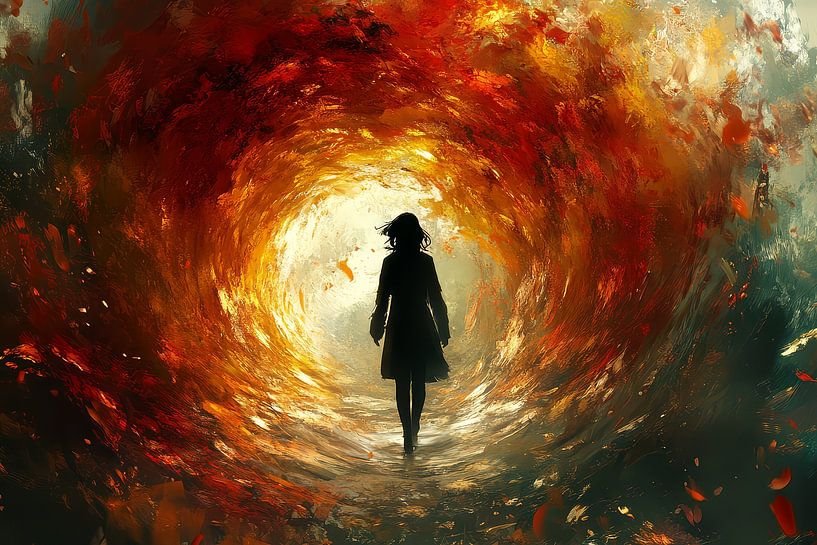 spirituelle Malerei Frau im Tunnel von Egon Zitter