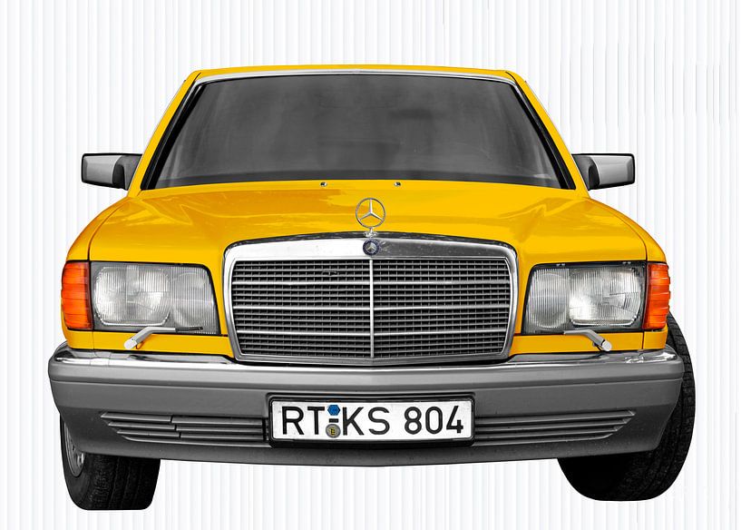 Mercedes-Benz S-Klasse W 126 front view in yellow von aRi F. Huber