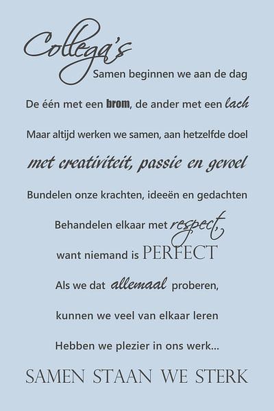 Colleagues - Blue by Sandra Hazes