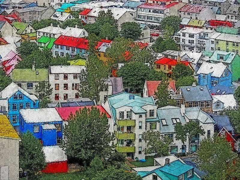 Island: Die Farben Reykjaviks von Frans Blok - Fotos, Kunst und weitere Wanddekoration
