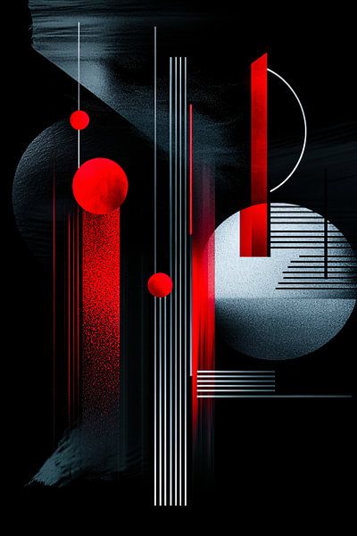 Modern abstract rood-wit ontwerp van Imperial Art House