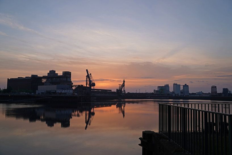 Sunrise in Bremen harbor by Babetts Bildergalerie