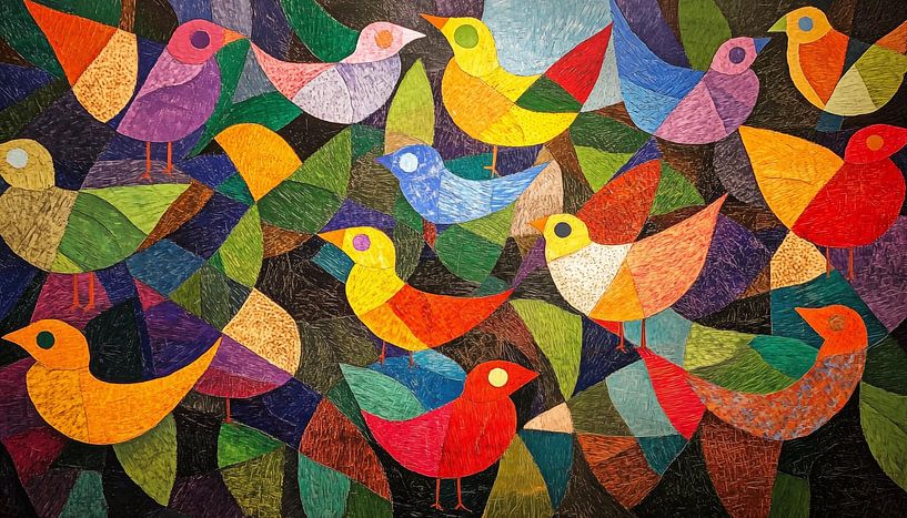 Buntes Vogelpanorama von TheXclusive Art