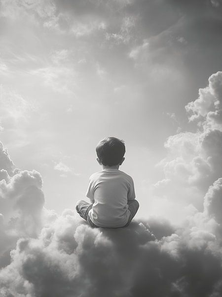 Kleiner Junge in den Wolken von Mijke Konijn