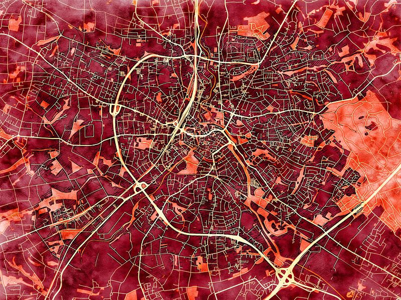 Karte von Herford im stil 'Amber Autumn' von Maporia