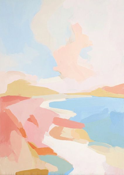 Pastel landscape by the sea - Matisse style by Niklas Maximilian