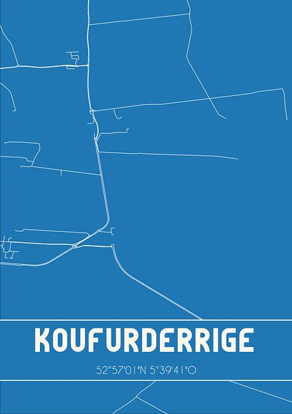 Blaupause | Karte | Koufurderrige (Fryslan) von Ortsdrucke