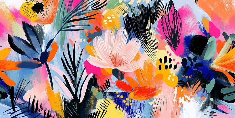Abstract Flower Explosion - Modern and Colourful Artwork by Artsy