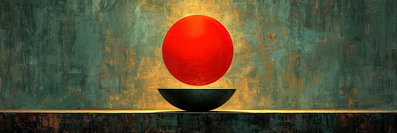 Modern Abstrakt Rot | Rouge Orb Balance von Kunst Laune