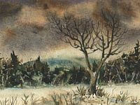 The veil of night ends a grey day