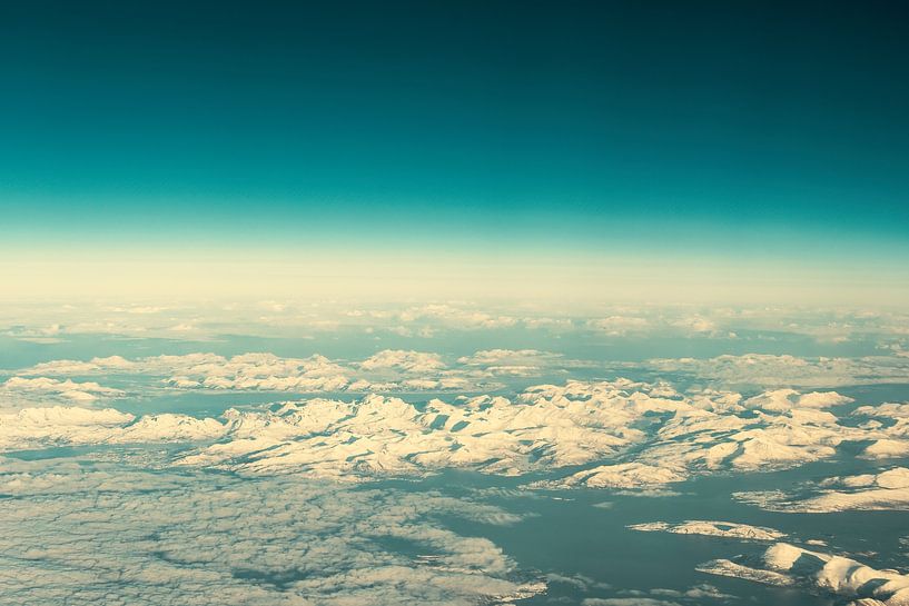Snow covered mountains in Northern Norway aerial view by Sjoerd van der Wal Photography