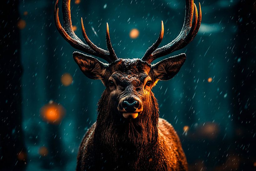 Cerf dans une forêt d'hiver magique par Imperial Art House