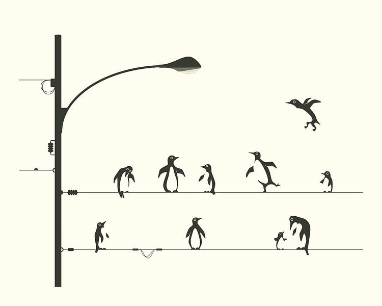 Pingouins sur fil par Jazzberry Blue