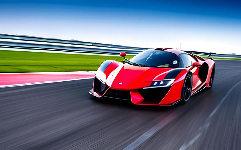 Rotes Rennauto von Heike Hultsch