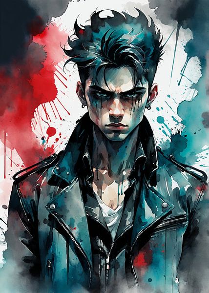 abstract potrait  water color by hisam colours