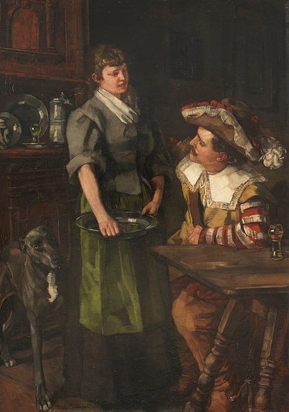Bergmann mit Dienstmädchen, Wilhelm Trübner von Meisterhafte Meister