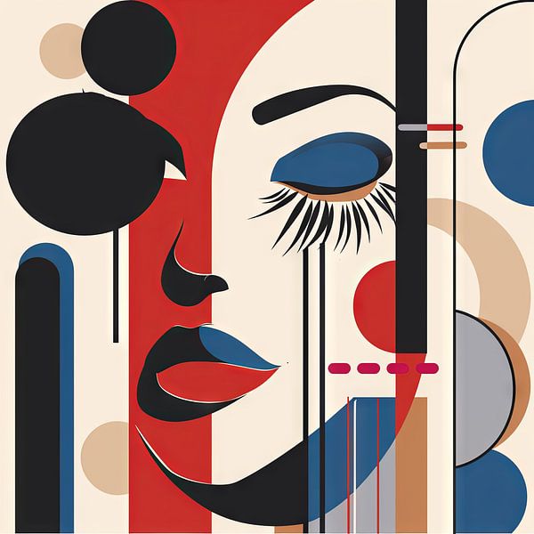Pop Art Portrait - Moderne Eleganz in Geometrischen Formen von Poster Art Shop