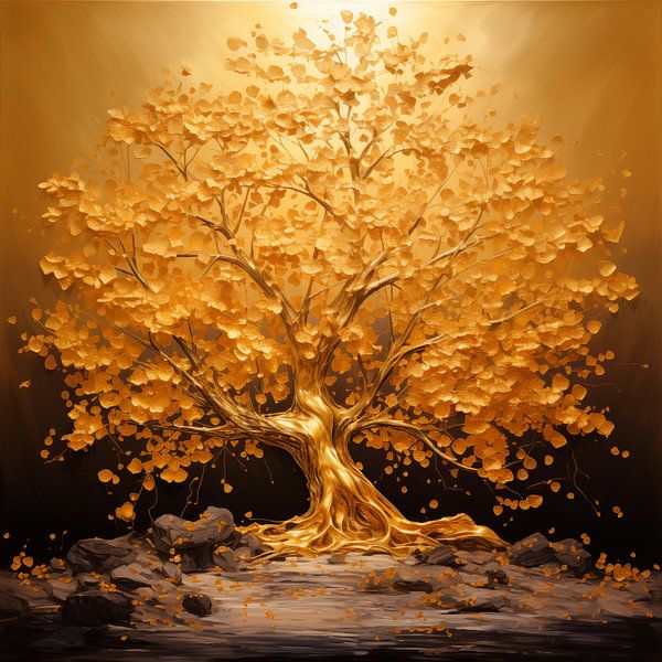 Goldener Baum künstlerisch von TheXclusive Art