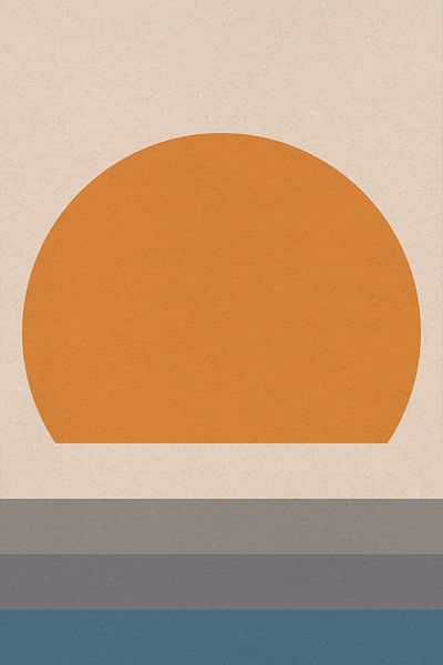 Ikigai. Abstrakte minimalistische Zen-Kunst. Sonne, Mond, Ozean II von Dina Dankers