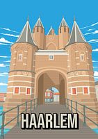 Haarlem: Colourful poster of the Amsterdam Gate