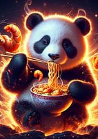 Le panda mange des ramen