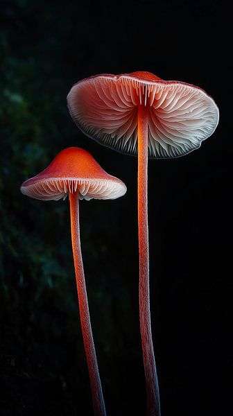 Glowing mushrooms in the dark by Jonas Weinitschke