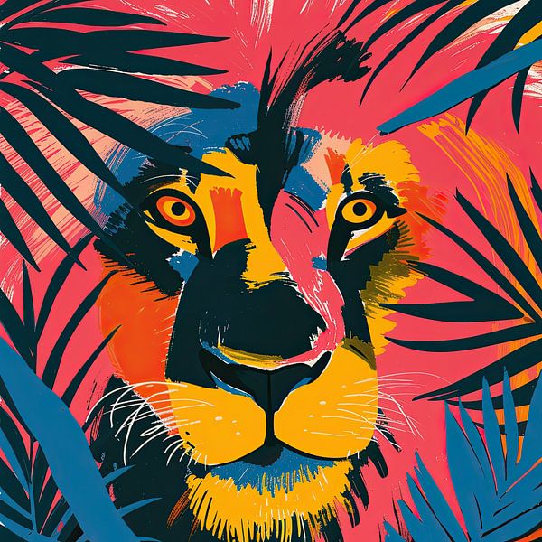 Poster lion impression d'art par Niklas Maximilian