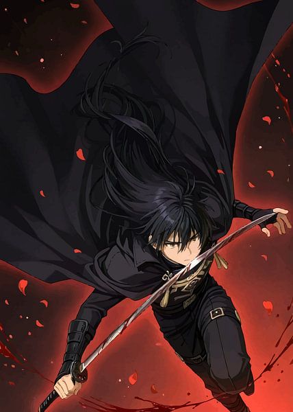 Schwarzer Ritter mit Katana in Angriffshaltung von MIROKKU