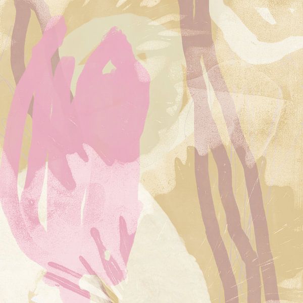 Formes organiques abstraites dans des couleurs pastel. Rose, beige, violet. par Dina Dankers