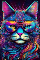 Chat avec lunettes de soleil