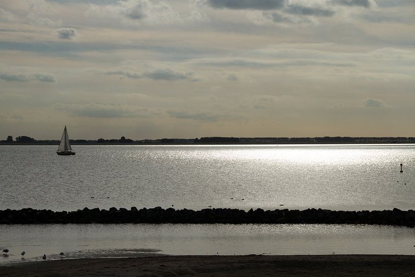 Avondzon op het water von Abra van Vossen