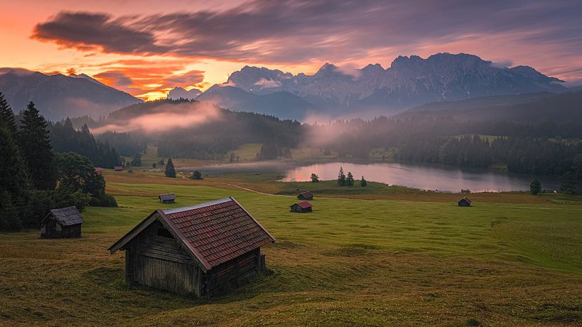 Sonnenaufgang am Geroldsee von Henk Meijer Photography