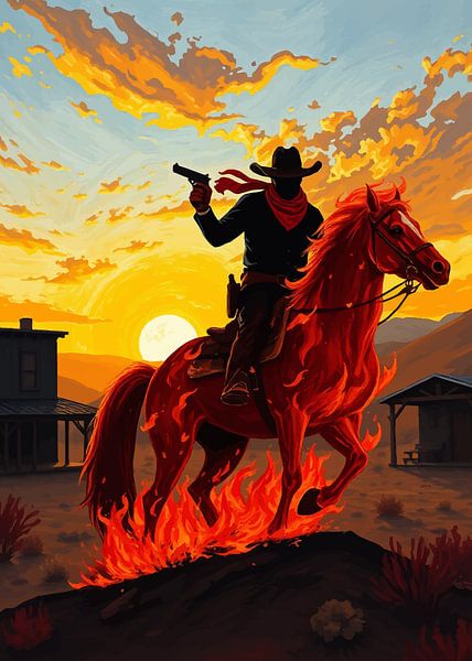 Cowboy mit Pferd 2 von MIROKKU