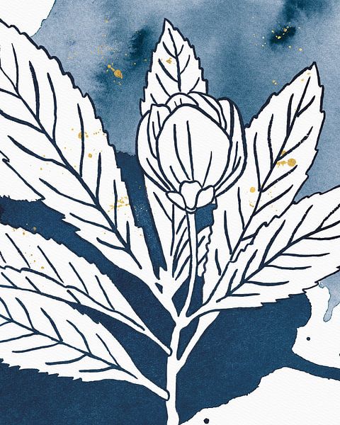 Indigo Blooms IV, Wild Apple Portfolio by Wild Apple