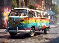 Volkswagen Transporter | Hippie Bus No2 | Abstrakte Kunst