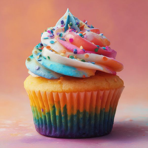 Cupcake pastry blue-red artistic by TheXclusive Art