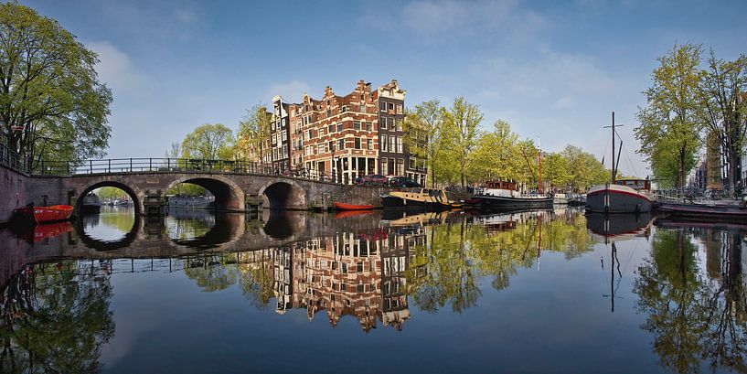 Grachtenhäuser an der Brouwersgracht in Amsterdam von Frans Lemmens