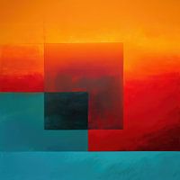 Abstrakte Sonnenuntergangssymphonie Quadratische Wandarbeit