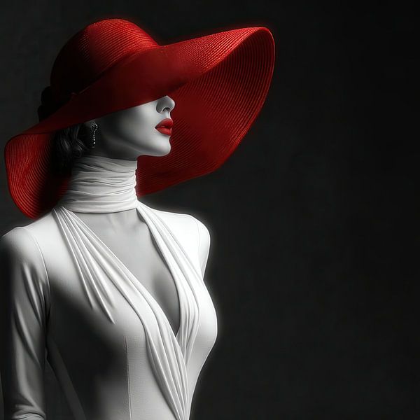 woman with red hat by Egon Zitter