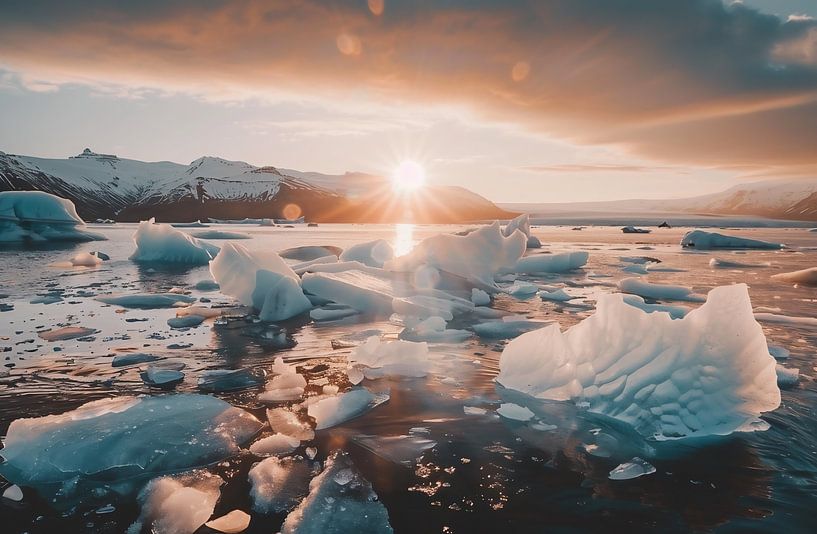 Coastlines glow in the sunset by fernlichtsicht
