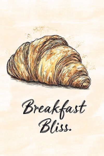 Croissant illustratie voor ontbijtdecor van Imperial Art House