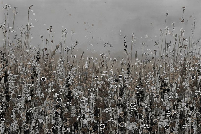 Blumenfeld in Natur- und Brauntönen von Bianca ter Riet