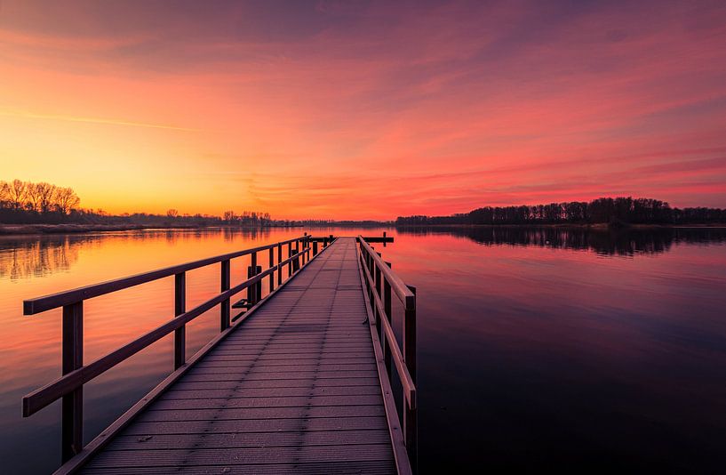 New jetty in red by peterheinspictures