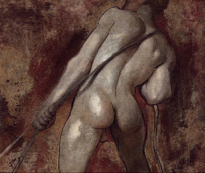 Naked male figure pulling rope, William Etty by Atelier Liesjes