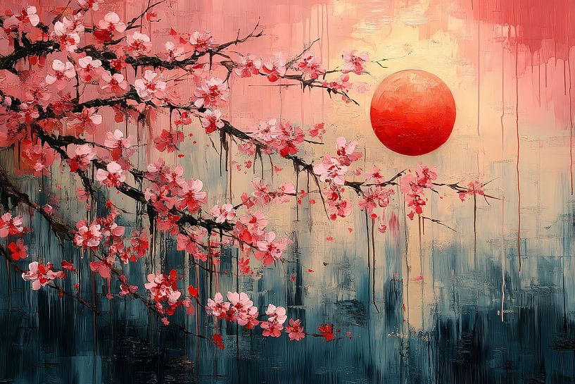 spirituelle Malerei Blüte und Sonnenaufgang von Egon Zitter